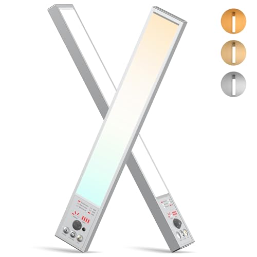 111 LEDs Dimmable Under Cabinet Lighting Wireless, 2800mAh Battery Operated, 3 Color Closet Lights Motion Sensor Light Indoor Rechargeable, 4 Mode Magnetic Under Counter Lights for Kitchen, 2 Pack