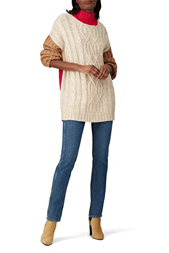 Image of Moon River Women's Colorblock Oversized Turtleneck