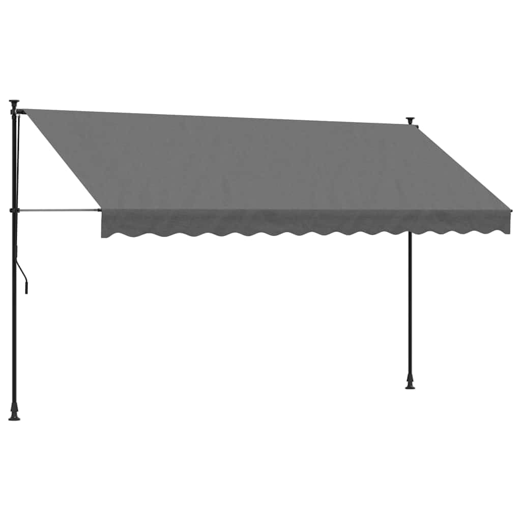 Auvent rétractable manuel 350x150 cm anthracite pour terrasse