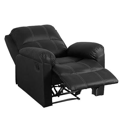 Image of Recliners India -Spino Single Seater Recliner Sofa | 3 Modes of Comfort | 1-Year Manufacturer Warranty | Manual Recliner Chair | Color- Black | Cushion Armrest | Living Room Recliner Sofa