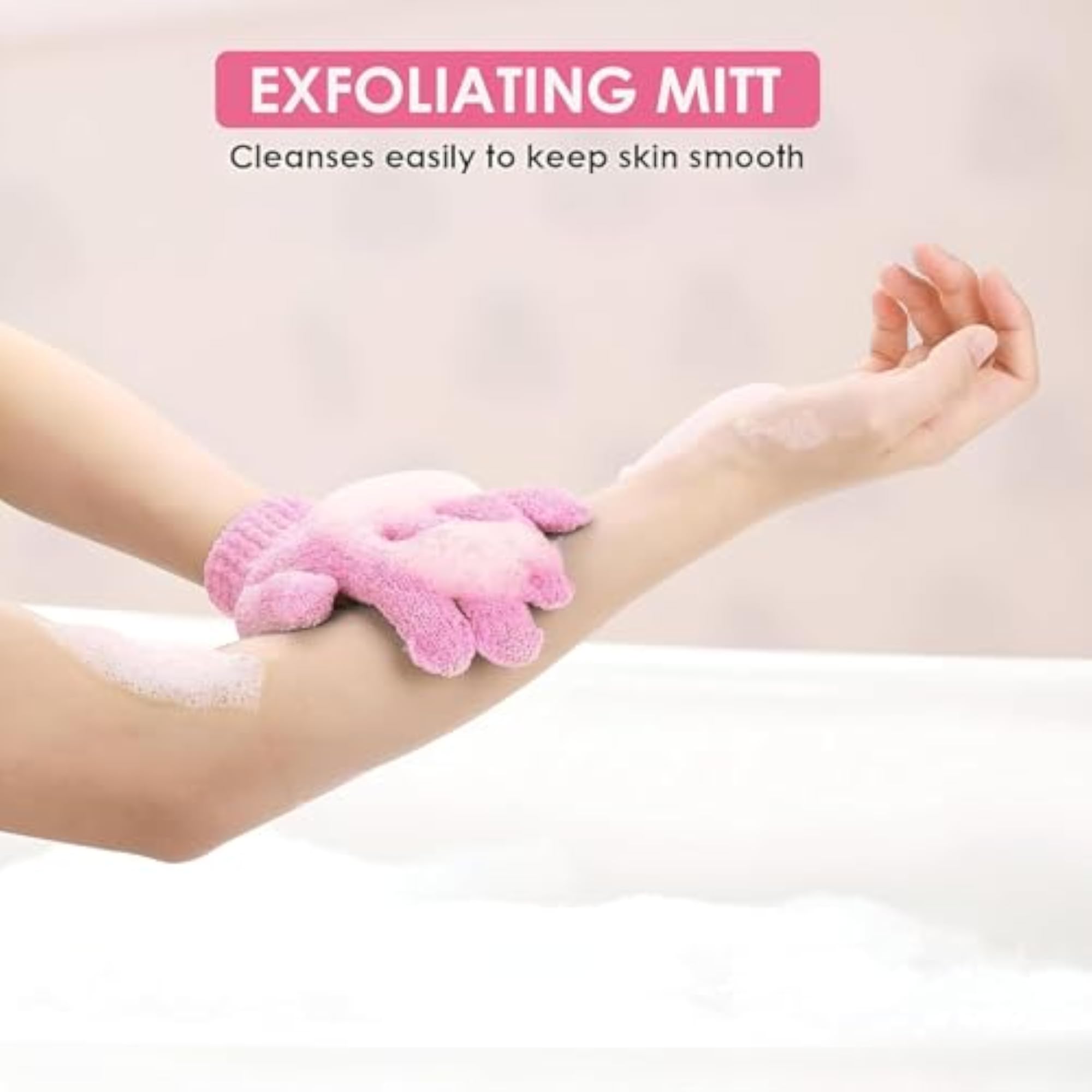 Dual-Sided Exfoliating Gloves for Body Scrub, Multicolour
