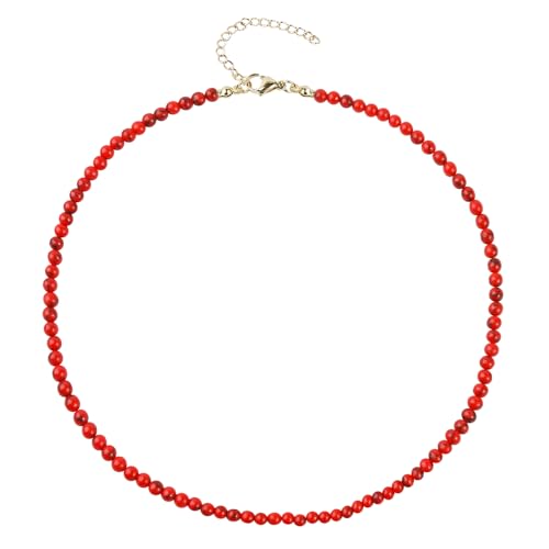 Turquoise Necklaces for Women Turquoise Beaded Necklace Handmade Bead Necklace 14K Gold Chain Boho Turquoise Choker Necklace Turquoise Jewelry for Women