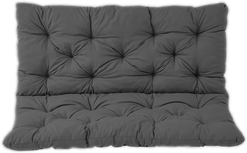 Coussins de banc 2/3 places gris avec dossier matelassé pour balancelle de jardin