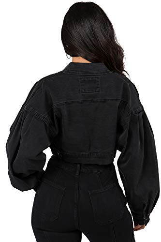 Twiin Sisters Women's Stretchy Button Down Long Sleeve Distressed Casual Crop Denim Jean Jackets for Women2