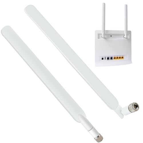 2 Antenne 4G LTE 9dBi SMA Maschio - Bianche, Omnidirezionali - Per Router, Modem E Fotocamere