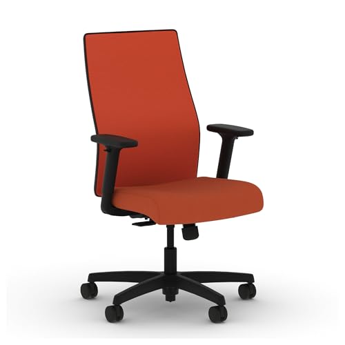 Image of HON Ignition 2.0 Mid‑Back Ergonomic Office Chair, Mesh Task Desk Chair with Lumbar Support, Standard Synchro‑Tilt, Height and Width Adjustable Arms, Black Frame, Salamander