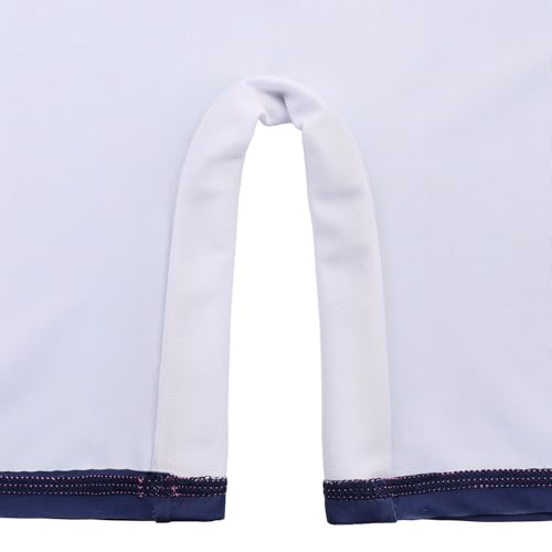 Image of TFJH E 1PCS Girls Short Sleeve Swimsuits UV 50+ Bathing Suits Sunsuits Zipper 2-14Y
