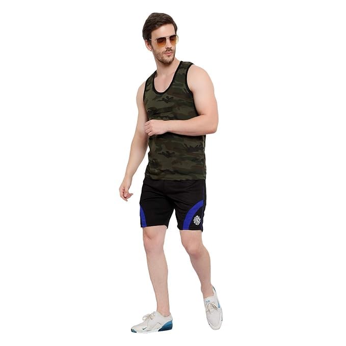 Image of DIA A DIA Men's Polycotton Running Sports Gym Shorts Pack of 2