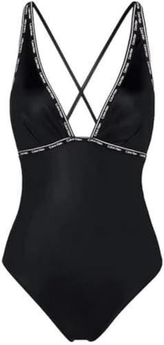 Calvin Klein Damen Badeanzug Modern, Schwarz (PVH Black), L