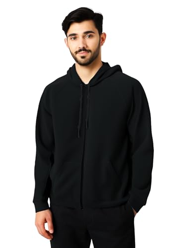 Image of Mens Zipper Hoodie Jacket Cotton Hooded Sweatshirt for Men Stylish Travel Wear Winter Outfit, Full Sleeve Fashion Dress for Man Casual Look