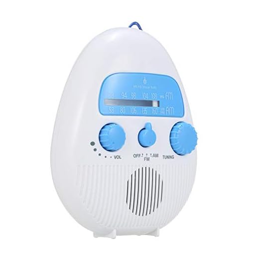 Cozy69 Shower Radio, with Hook ABS Audio Speaker Waterproof Battery Powered Portable Mini FM AM Electronic Bathroom Adjustable Volume Outdoor Indoor