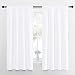 NICETOWN Semi Blackout Bedroom Curtains - Window Treatment Rod Pocket Curtains/Drapes for Bedroom (2 Panels, 42 by 63, White)
