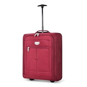 LUGG Cabin Size Lightweight Luggage - Durable 600D Polyester Snowflake Push Up Trolley - Solid Wheels - Easyjet, Ryanair, British Airways - Airway Locker (55x40x20cm)