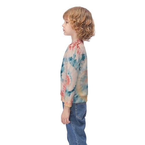 Tie Dye Rainbow Colorful SpiralChildren's Casual Pullover Sweatshirt Loose Fit8-10Y3
