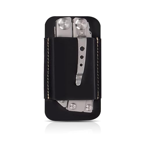 Étui à couteau en cuir noir de 12 cm pour ceinture, matériau en cuir de vachette pour couteau de poche EDC, étui à couteaux en cuir de qualité supérieure pour la survie en plein air, une utilisation