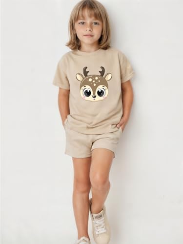 Image of minicult kids Kids Cotton Shorts and Matching Tshirt Coord clothing set with Cute Prints Clothing Set (200gsm Cotton Fabric)(pack of 2)