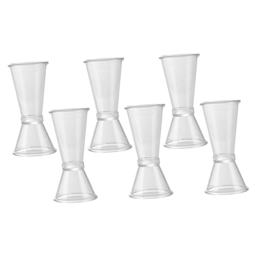 PEPLAYTAL Bar Accessories Plastic Measuring Cup Jigger Set 6pcs Double Jigger for Precise Drink Measurement