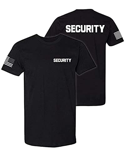 Promotion & Beyond Security | Event Safety Guard Staff One/Two-Sided American USA Flag On Arm Big Sizes Polo Unisex T-Shirt