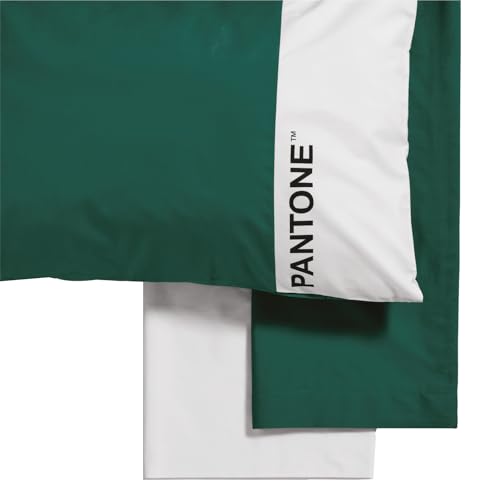 Pantone™ – Juego de sábanas para Cama Individual de algodón de 150 x 280 cm + sábana Bajera Ajustable Individual de 90 x 200 cm con elásticos para colchón de hasta 30 cm + 1 Funda de Almohada de 50 x
