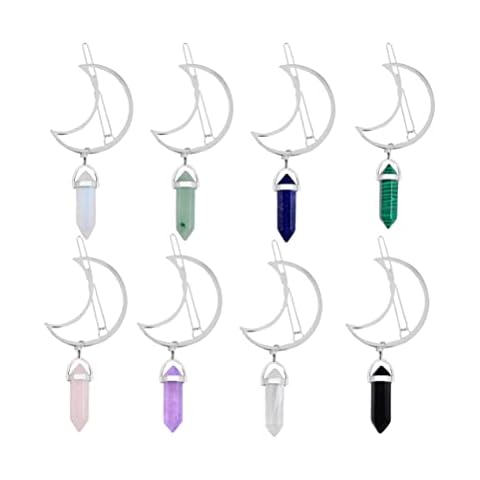 FRCOLOR 8pcs Vintage Moon Hair Clips Cover