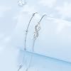 Arrebol Infini Bracelet de Cheville pour Femme Argent Sterling 925 Double Chaînes avec Boules Été Pieds Nus Plage Chaînes de Cheville, Réglable 22+4cm #2
