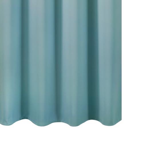 Image of LEMOMO Stone Blue Blackout Curtains 66 x 63 Inch Length /Set of 2 Curtain Panels /Thermal Insulated Room Darkening Blackout Curtains for Bedroom