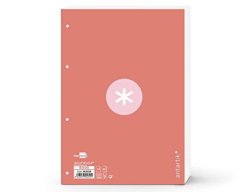 Recambio Liderpapel A4 Antartik 80 Hojas 90G/M2 Cuadro 5 Mm 4 Taladros 1 Banda Marco Color Rosa