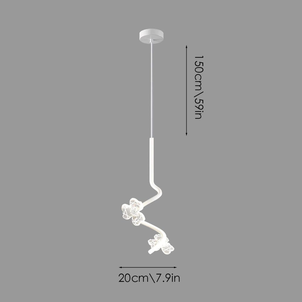 Liniowa spiralna lampa wisząca, ultracienka metalowa lampa wisząca z akrylowym kloszem w kształcie kwiatu, dekoracyjne lampy wiszące przy łóżku, nowoczesna lampa LED Chaner - 18 W - 3 tryby kolorów