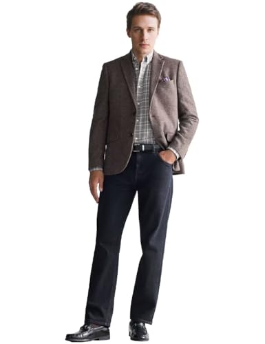 Men's Herringbone Tweed Blazer Business Casual Jacket Wedding Suit3