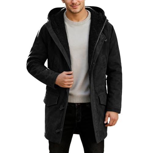 Manteau d'hiver surdimensionné en daim pour homme idéal pour les trajets quotidiens