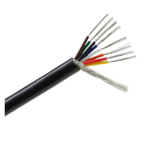 1 m - 5 m 2 3 4 5 6 7 8 core UL2547 Cavo audio canale multi-core schermato 28 26 AWG Cavo segnale altoparlante in rame(Black x 8 Cores,5m 26AWG)