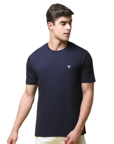 Image of Pinkmint Men's Cotton Blend T-Shirt ll Soild Round Neck T-Shirt ll Stylish Half Sleeve T-Shirt's (Pack of 1)
