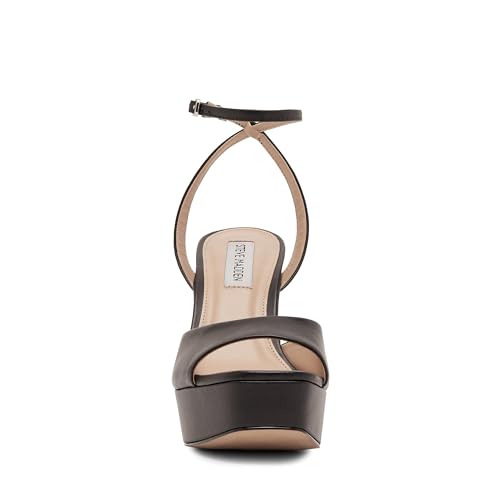 Steve Madden Steve Madden Women's Assured Heeled Sandal, Black Leather, 10