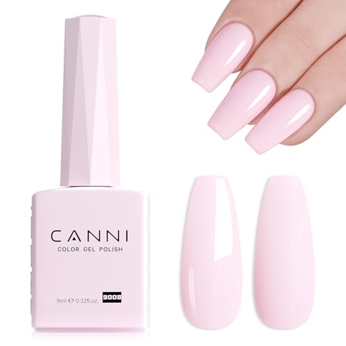 Image of CANNI 9ml Soft Peach Pink Gel Nail Polish, High Gloss UV LED Soak Off Gel
