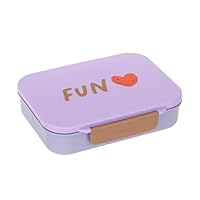 LÄSSIG Kinder Brotdose Frühstücksbox BPA-frei mit herausnehmbarer Trennung/Bento-Lunchbox Little Gang Heart lilac