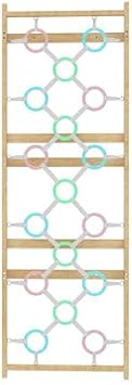 Avenlur Walnut Modular Wall Gym Add-On Climbing Rings Panel 31.9 W x 94.5 H Ring Grid Attachment Walnut 9-in-1