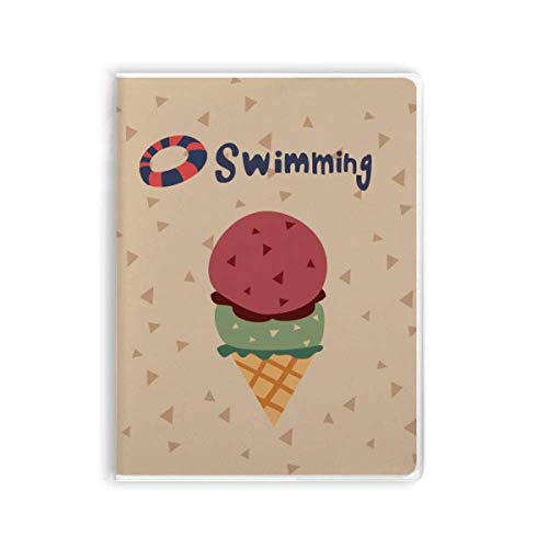 Carnet de notes de natation avec couverture souple motif bouée jaune