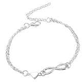 Pulsera corazón | Pulsera para mujer con corazón, con, muñeca elegante para hija, hermana y esposa, novia, madre y amiga, Se référer à la description, Metal, Consulte la descripción