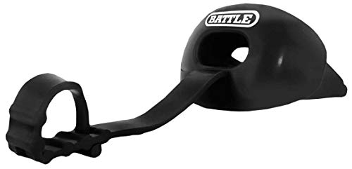 Battle Oxygen Lip Protector Mouthguard with Connected Strap – Football and Sports Mouth Guard – Maximum Oxygen Supply – Mouthpiece Fits With or Without Braces – Impact Shield Covers Lips and Teeth, Black, One Size