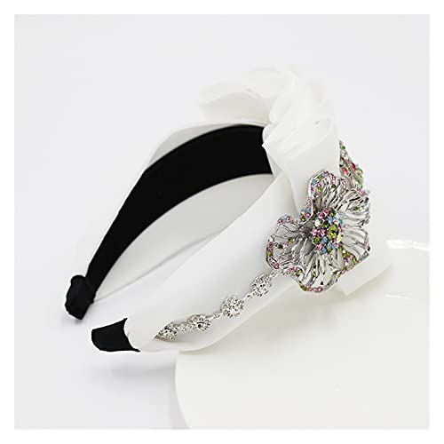 Diadema barroca de diamantes con pétalos y esponja ondulada de alta costura