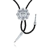 RechicGu Vintage Cross Bolo Tie for Men Handmade Leather Necktie Western Cowboy Rodeo bola tie for W