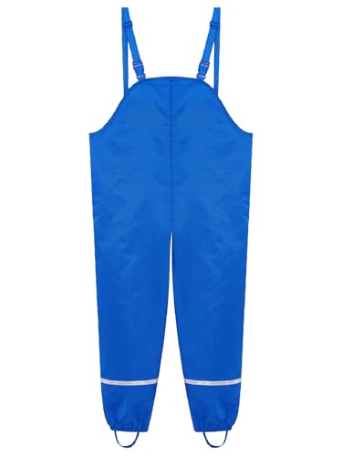 FEESHOW Boys Girls Waterproof Rain Bib Pants Water Resistant Overalls Pants Kids Mud Dirty Proof Rain Suspender Trousers4
