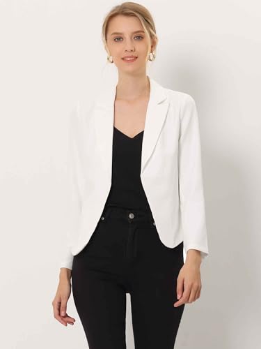 Allegra K Women's Notched Collar Open Blazer Casual Jacket Office Jacket