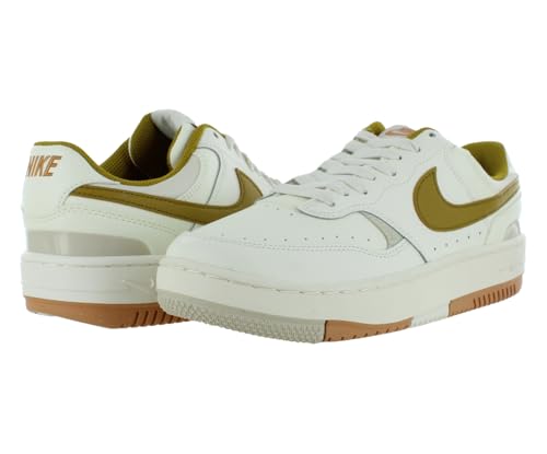Image of Nike Gamma Force Leather Womens Shoes Size 6.5, Color: Sail /Bronzine /Light Orewood Brown-White