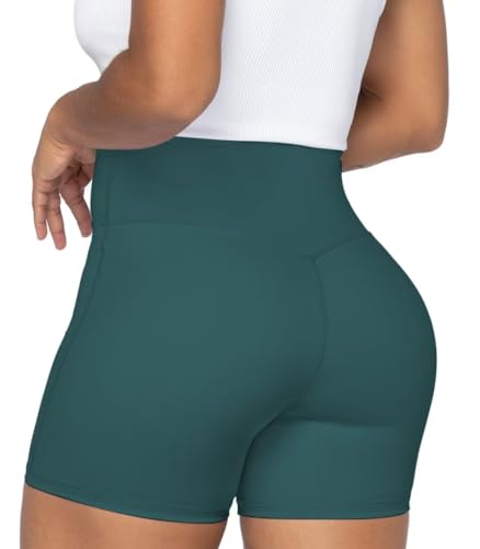 Image of Sunzel Crossover Biker Shorts for Women, No Front Seam V High Waist Yoga Workout Gym Shorts with Tummy Control | 4 Or 6-Inch Inseam, High Waisted, Tummy Control, Crossover Waist, Buttery Soft, No Front Seam, Squat Proof, Compression