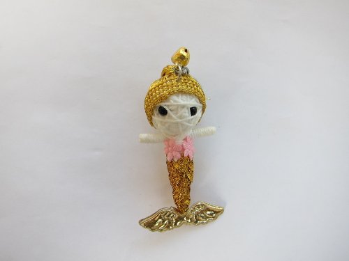 String Doll World Gold Mermaid Voodoo String Doll Keychain