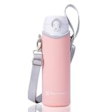 BottlePit 水筒カバー 500ml用 ショルダーストラップ付き (ライトコーラル)
