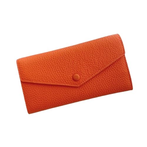 Women's Business Wallets Genuine Leather Wallets Blocking Wallet Money Clips Purse Card Cases Money Organisers (Orange)