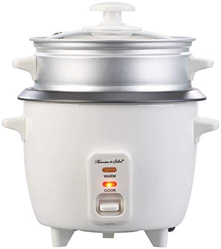Rosenstein & Söhne Dämpfer: Mini-Reiskocher mit Dampfgar-Einsatz & Warmhaltefunktion, 0,5 l, 350 W (Steamer) – Bild 3