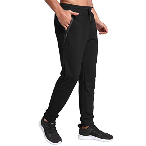JustSun Tracksuit Bottoms for Men Joggers Slim Fit Jogging Bottoms Zip Pockets
